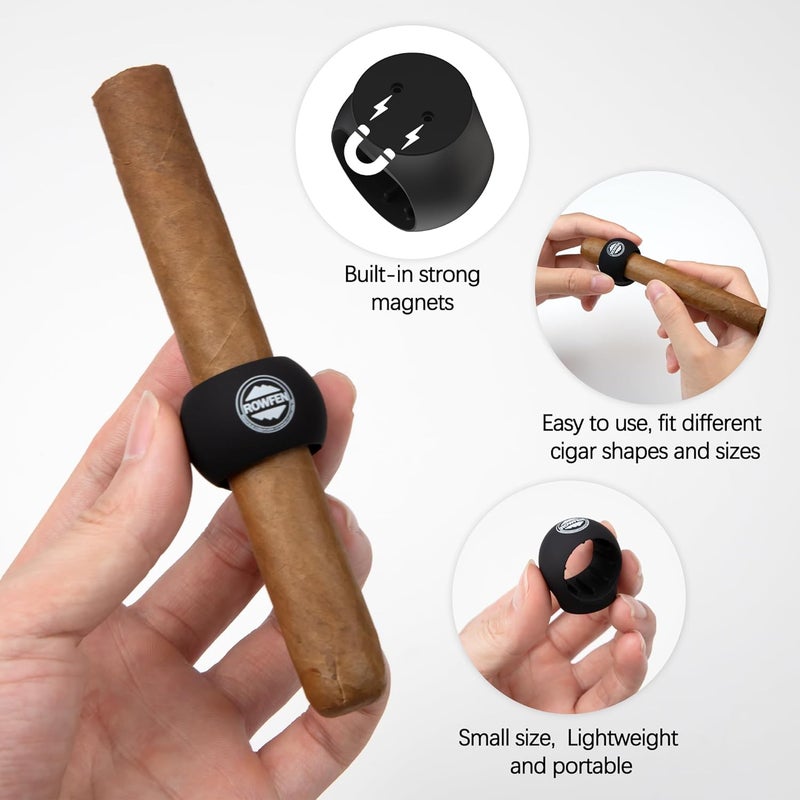 ROWFEN Cigar Holder - Cigar Holder for Golf Cart - Cigar Stand Made with Premium Silicone and Magnetic Design Simple and Stylish, Cigar Accessories Engineered for The Professional Golfer (Black) - Image 5